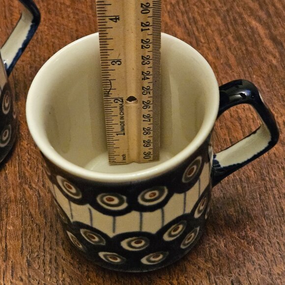 2 Polish Pottery Boleslawiec Mugs. Hand Painted - Picture 8 of 8